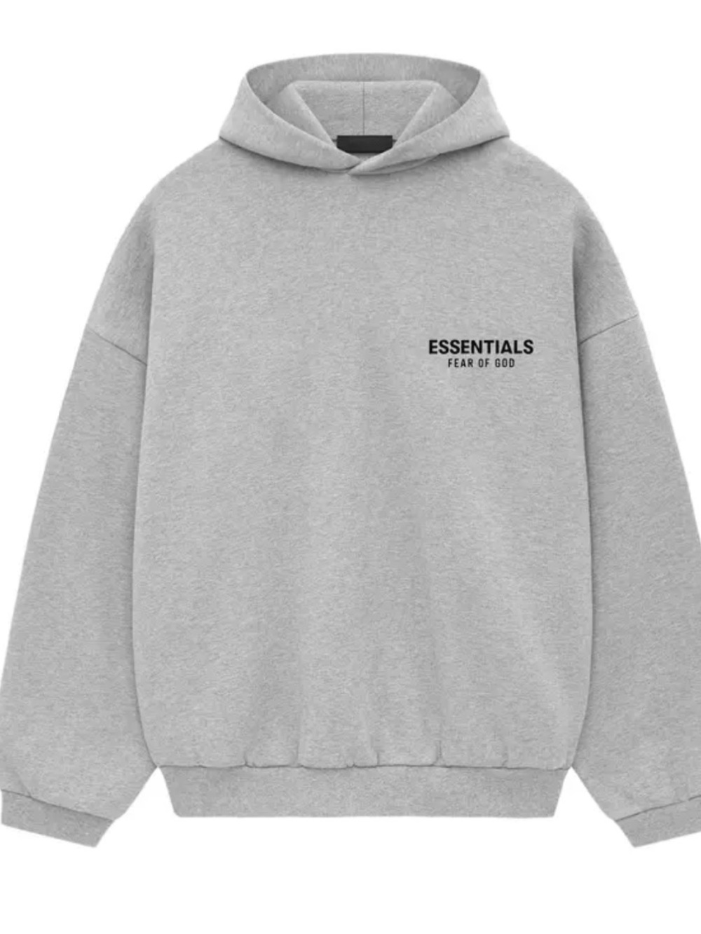 Essentials Grey Pullover Hoodie with Chest Logo-light gray